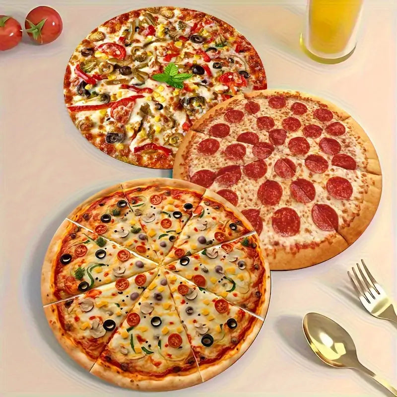 6er-Set Pizza-Themen Holzuntersetzer, Rutschfest & Hitzebeständig