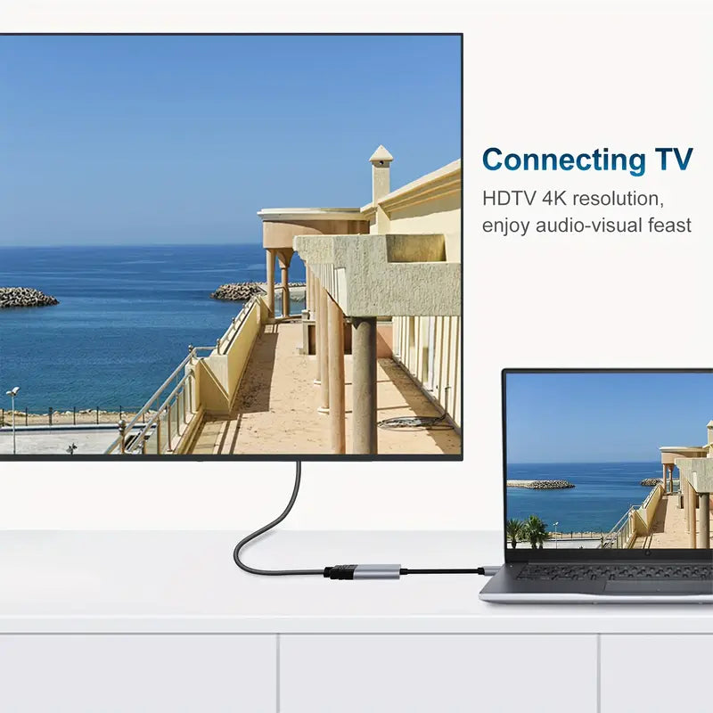 4K USB-C zu HDTV Adapterkabel - Plug & Play, Thunderbolt 3/4