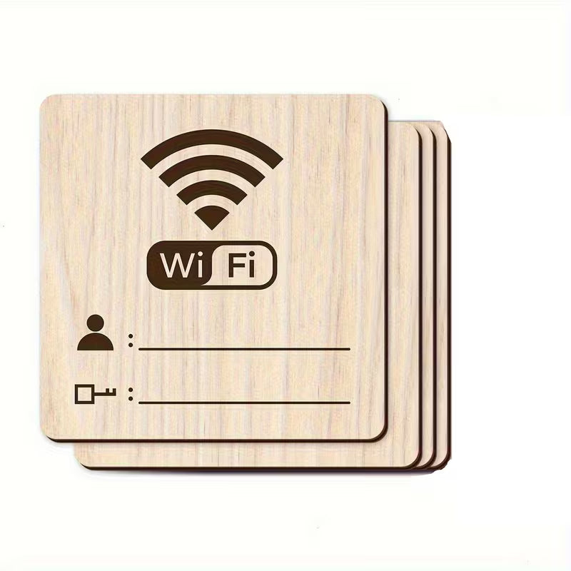 Holz-WiFi-Schild – Holzuntersetzer & Wandaufkleber mit WiFi-Symbol