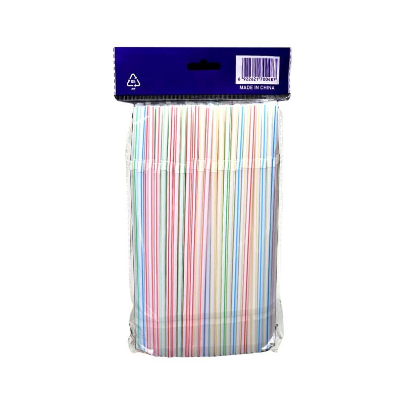 100er Pack Kunststoff Strohalme Farbig (Abverkauf)