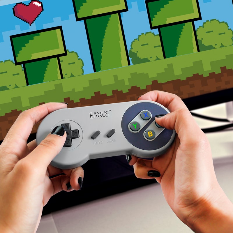 Eaxus USB Gaming Controller im SNES Super Nintendo Design 1,40 m Kabel elektroniktrade Switzerland