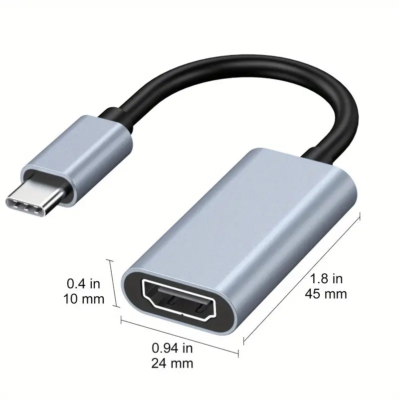 4K USB-C zu HDTV Adapterkabel - Plug & Play, Thunderbolt 3/4