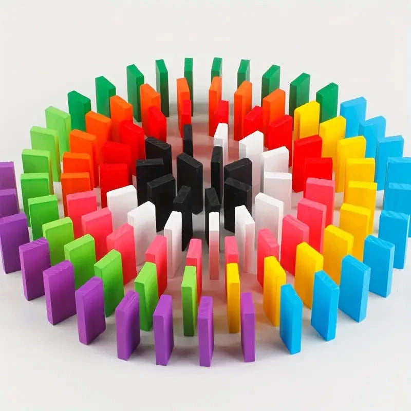 Elektroniktrade 100 Stück Holzdomino-Puzzle-Spielzeug Bausteine Farbig Elektroniktrade Switzerland