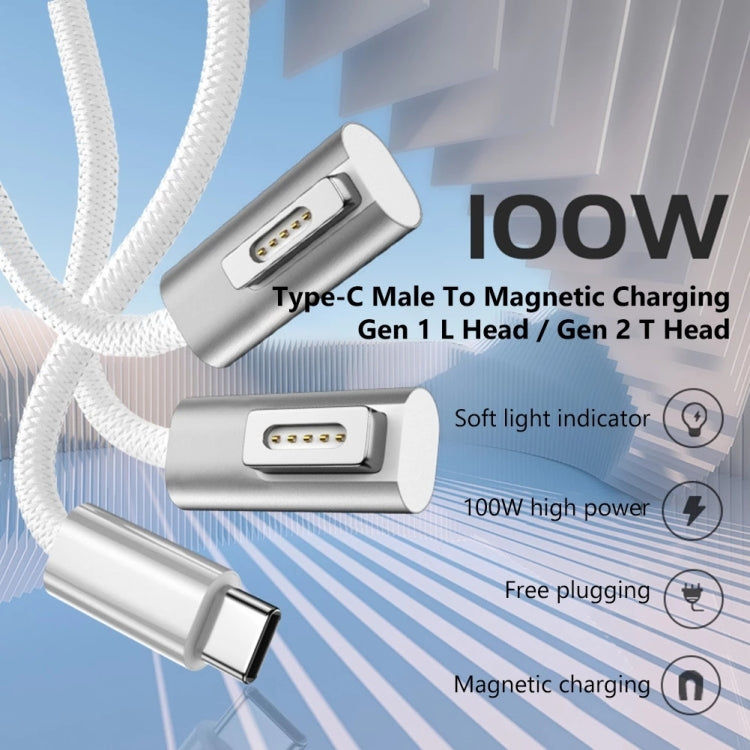 Elektroniktrade 100 W 5-poliges MagSafe 1 (L-förmig) auf USB-C / Typ-C PD-Ladekabel, Kabellänge: 1,8 m Elektroniktrade Switzerland
