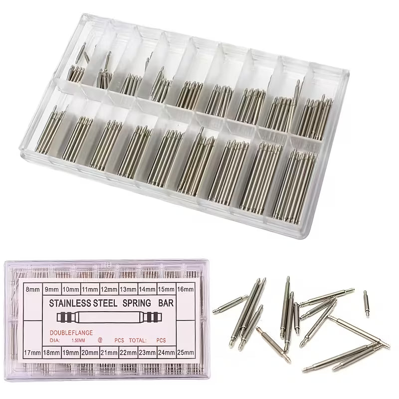 Elektroniktrade 144 Edelstahl Federstäbe 8–25 mm für Uhrenarmband Reparatur & Zubehör Elektroniktrade Switzerland