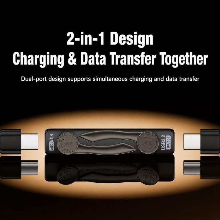 elektroniktrade 2-in-1 USB-C-Stecker auf zwei USB-C-Buchsen Adapter, faltbarer Handyhalter, 100W elektroniktrade Switzerland