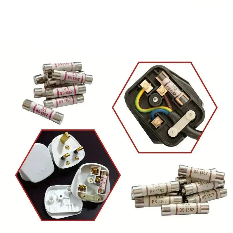 Elektroniktrade 240V Haushalt Keramikrohr Netzstecker Sicherungen 6,3x25mm elektroniktrade Switzerland