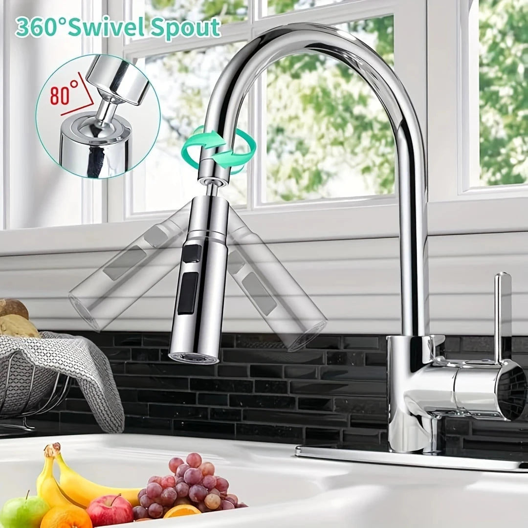 Elektroniktrade 360° drehbarer Wasserhahnbelüfter mit 3 Sprühmodi Silber Elektroniktrade Switzerland