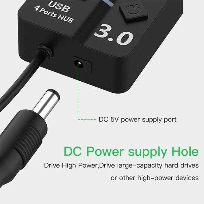Elektroniktrade 4 Ports USB 3.0 Hi Speed Multi Hub Erweiterung mit Switch Elektroniktrade Switzerland