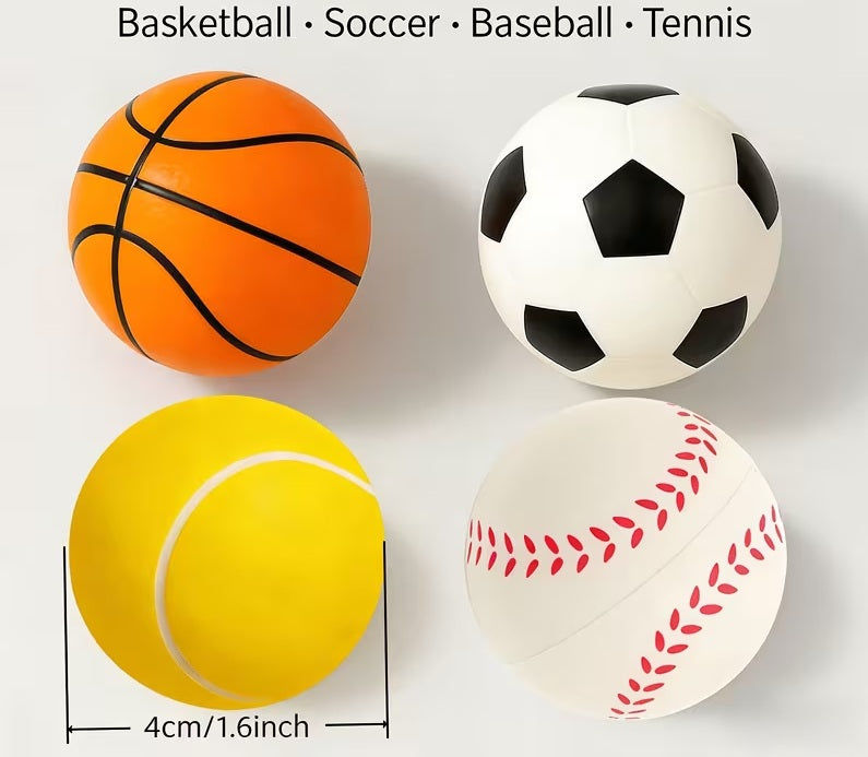 elektroniktrade 4 x Mini Sport Stressbälle für Kinder | 3,99 cm Weiche Schaumstoff elektroniktrade Switzerland