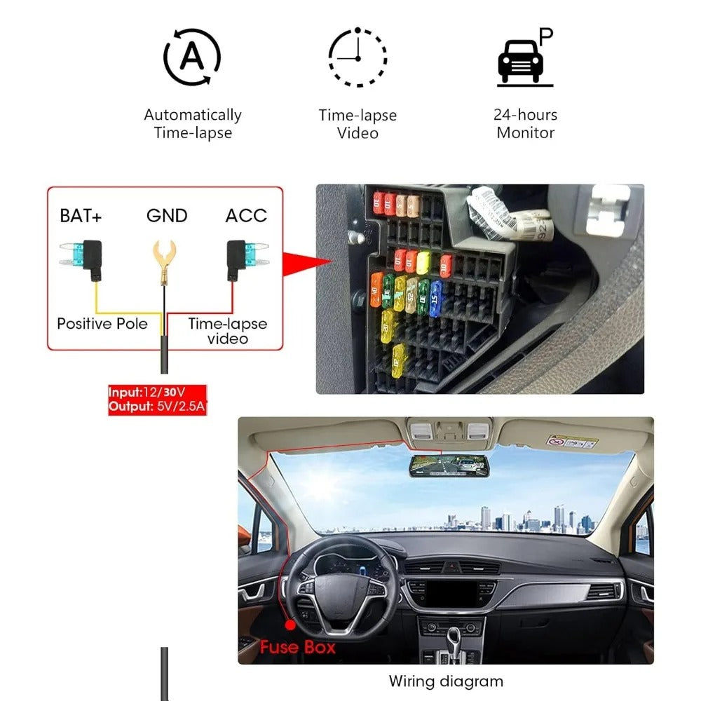Elektroniktrade 4K 10 Zoll Touchscreen Rückspiegel Recorder mit vorderer und Rücksicht Kamera 64GB Elektroniktrade Switzerland