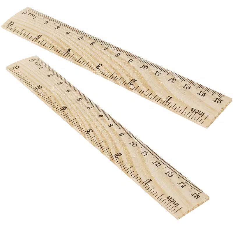 elektroniktrade 6 Zoll Holzlineal, 2 Skalen beidseitig aus Kiefernholz elektroniktrade Switzerland