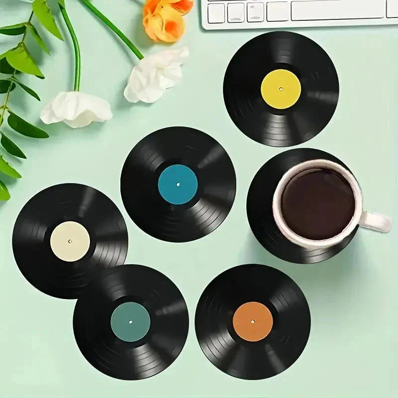 Elektroniktrade 6er-Set Klassische Musikschallplatten als Design Holzuntersetzer elektroniktrade Switzerland