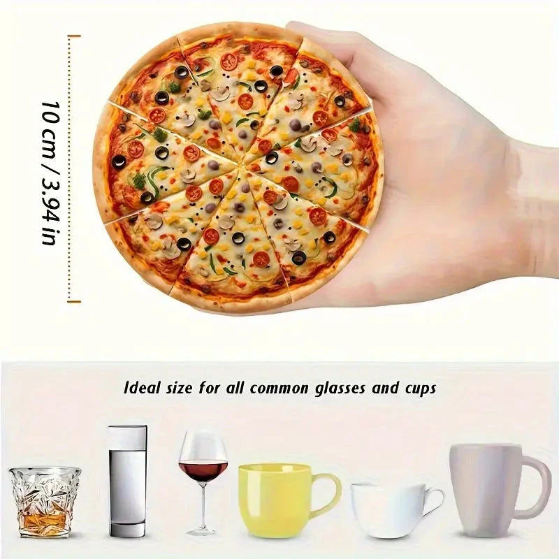 Elektroniktrade 6er-Set Pizza-Themen Holzuntersetzer, Rutschfest & Hitzebeständig Elektroniktrade Switzerland