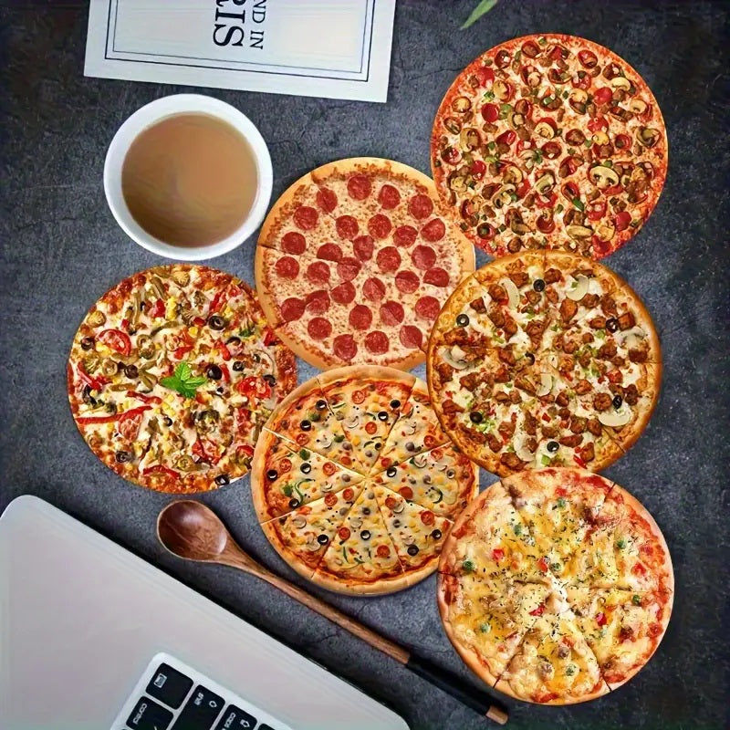 Elektroniktrade 6er-Set Pizza-Themen Holzuntersetzer, Rutschfest & Hitzebeständig Elektroniktrade Switzerland