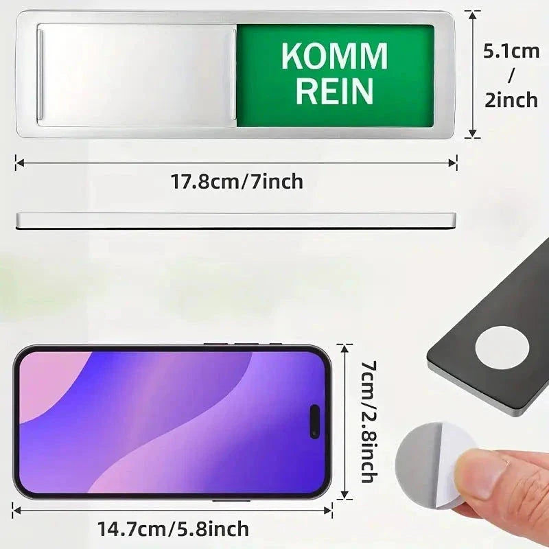 Elektroniktrade Bitte nicht Stören/ Komm Rein mit schieber - Deutsches Türschild Silber elektroniktrade Switzerland