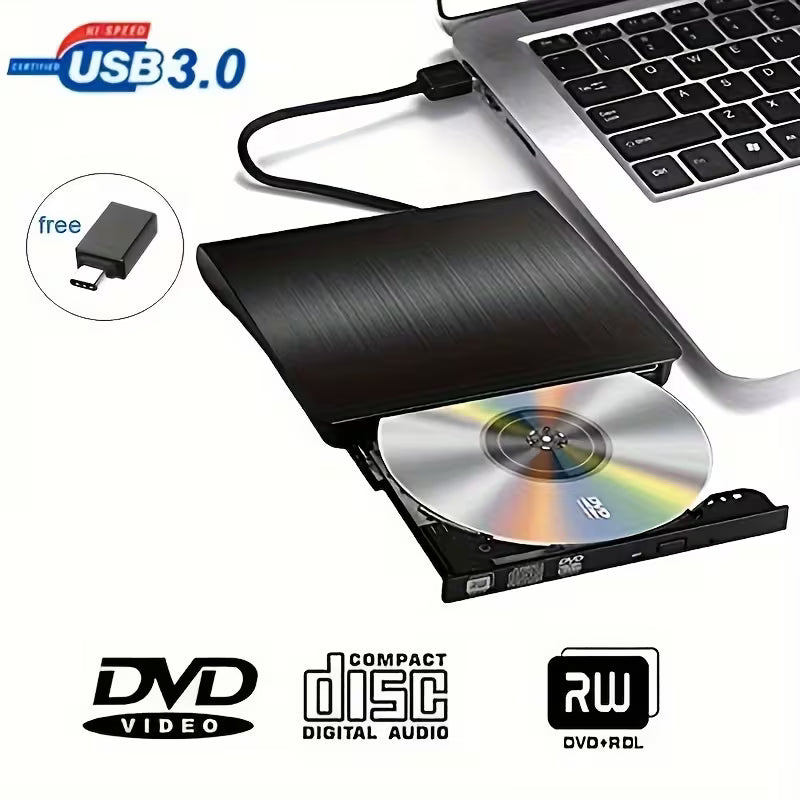 Elektroniktrade Dual-Interface Externes DVD-Laufwerk USB 3.0 & USB-C – CD/DVD-Brenner für PC & Laptop elektroniktrade Switzerland