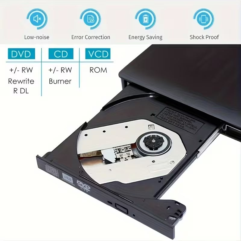 Elektroniktrade Dual-Interface Externes DVD-Laufwerk USB 3.0 & USB-C – CD/DVD-Brenner für PC & Laptop elektroniktrade Switzerland