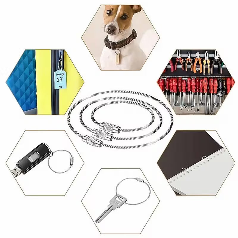 Elektroniktrade Edelstahl-Drahtring für Schlüssel, Schlüsselanhänger, Gepäckanhänger 20cm elektroniktrade Switzerland
