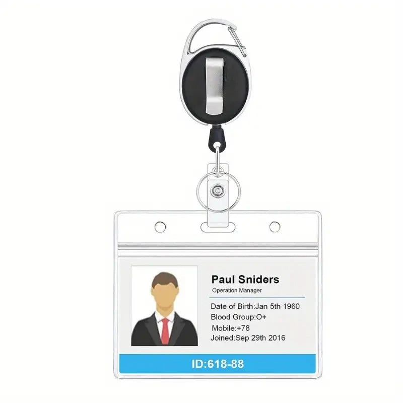 Elektroniktrade Kartenhalter für Ausweise ausziehbar, Personal, Ideal für Firmen Elektroniktrade Switzerland