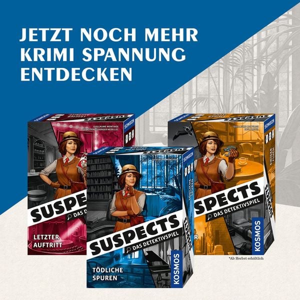 Elektroniktrade Kosmos Kennerspiel Suspects: Tödliche Spuren elektroniktrade Switzerland