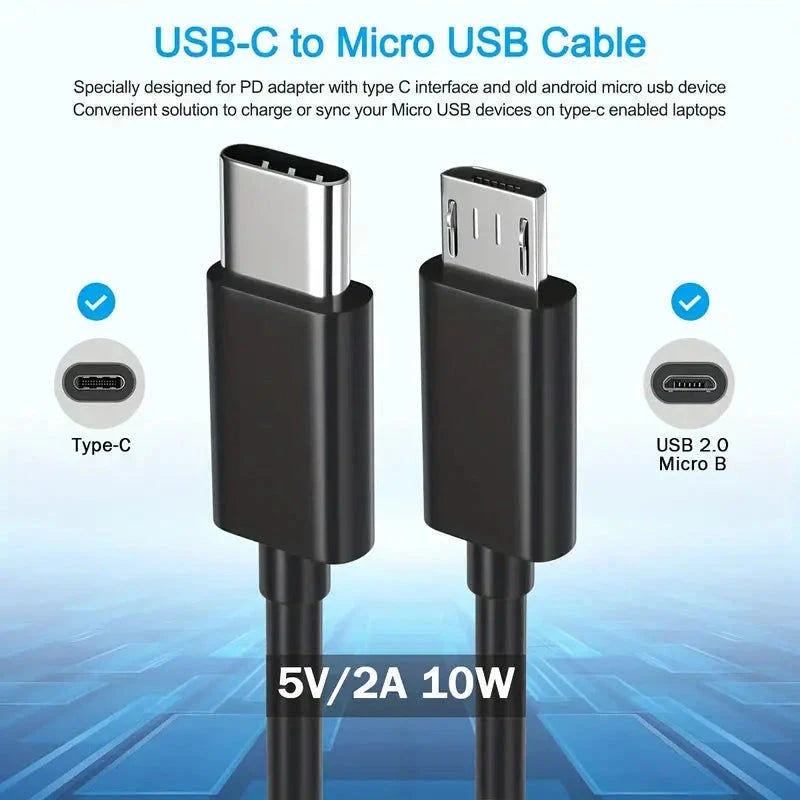Elektroniktrade Ladekabel Mit USB-C OTG Zu Micro USB, Daten-Synchronisationskabel elektroniktrade Switzerland