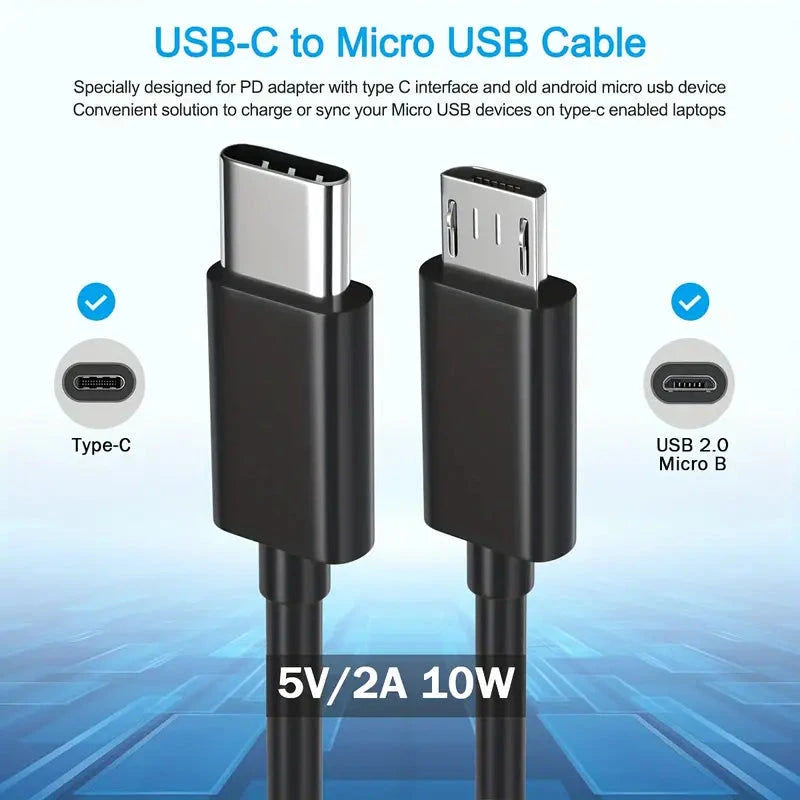 Elektroniktrade Ladekabel Mit USB-C OTG Zu Micro USB, Daten-Synchronisationskabel Elektroniktrade Switzerland