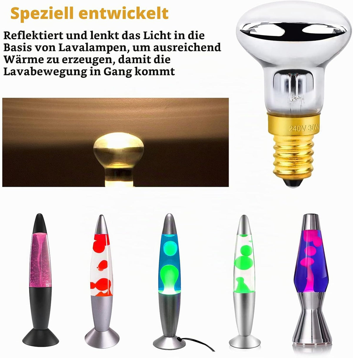 elektroniktrade Lavalampe Glühbirne E14 R39 30W – Warmweiss 2700K, dimmbar – 1er-Pack elektroniktrade Switzerland