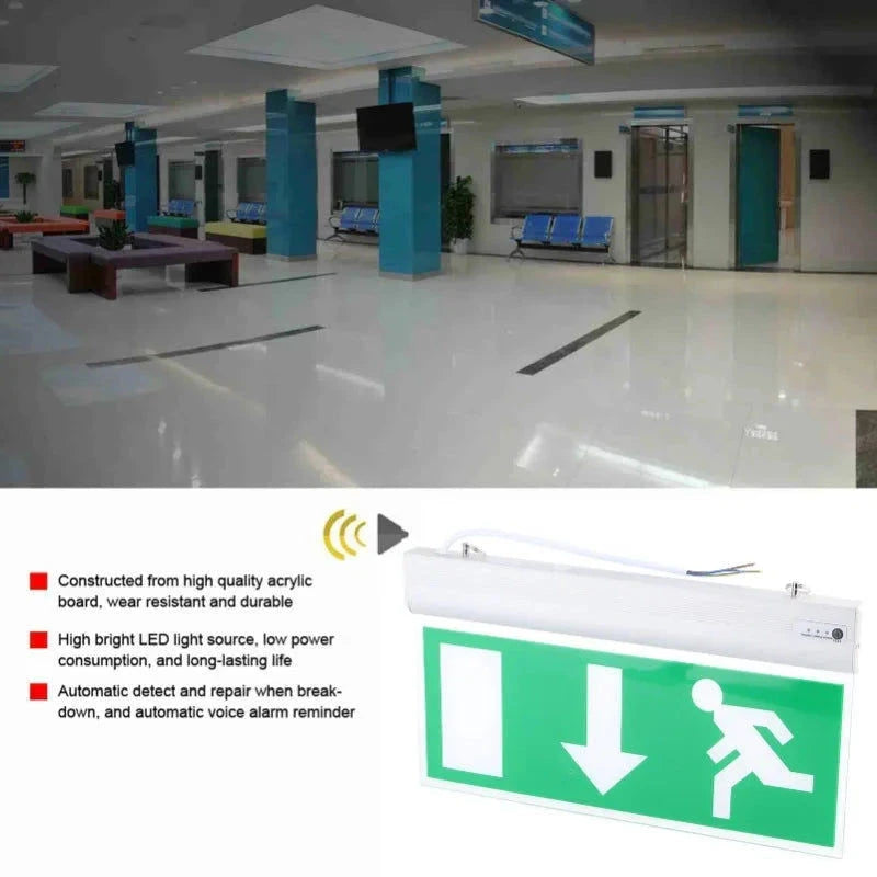 Elektroniktrade LED Notausgangsschild aus Acryl – Sicherheits- & Fluchtwegbeleuchtung (110–220 V) elektroniktrade Switzerland