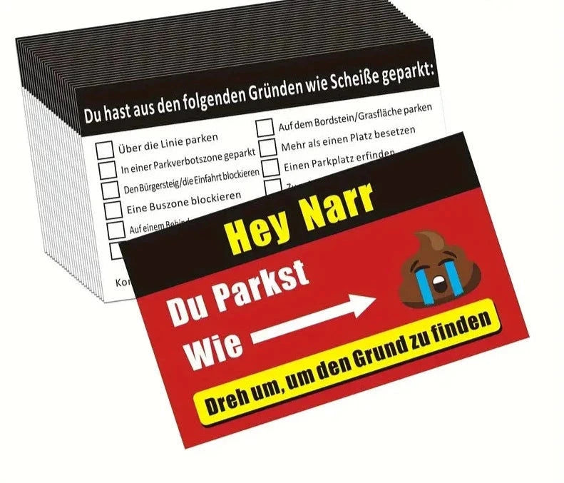 Elektroniktrade Lustige Parkplatz Erinnerung Warnung Lustige Karte 10 Stück 9*5,4 cm Elektroniktrade Switzerland