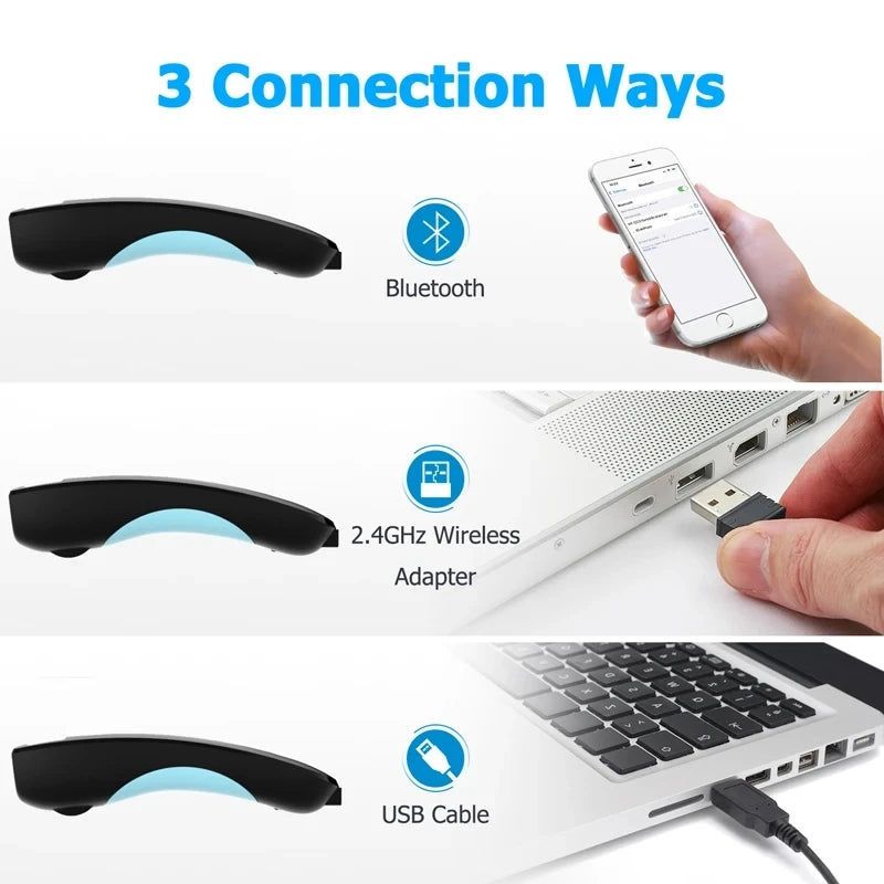 Elektroniktrade Mini 2D Barcode Scanner – Bluetooth & Wireless für iOS/Android/PC Weiss elektroniktrade Switzerland