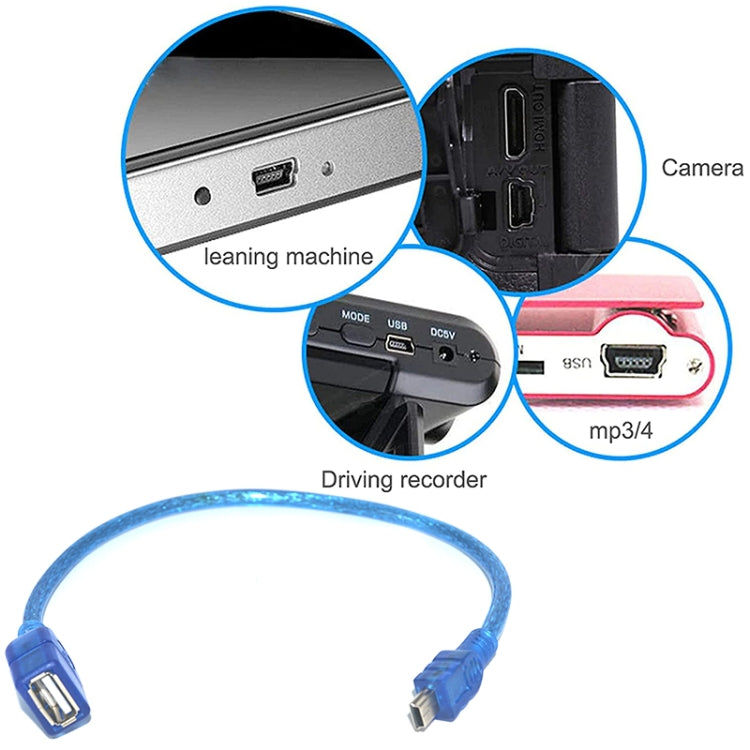 Elektroniktrade Mini-5-Pin-USB-auf-USB-2.0-AF-OTG-Adapterkabel, Länge: 22 cm (blau), 22cm Elektroniktrade Switzerland