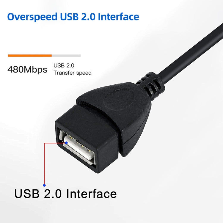 Elektroniktrade Mini-5-poliges USB-auf-USB-2.0-AF-OTG-Adapterkabel, Mini USB, 12cm(Black) Elektroniktrade Switzerland