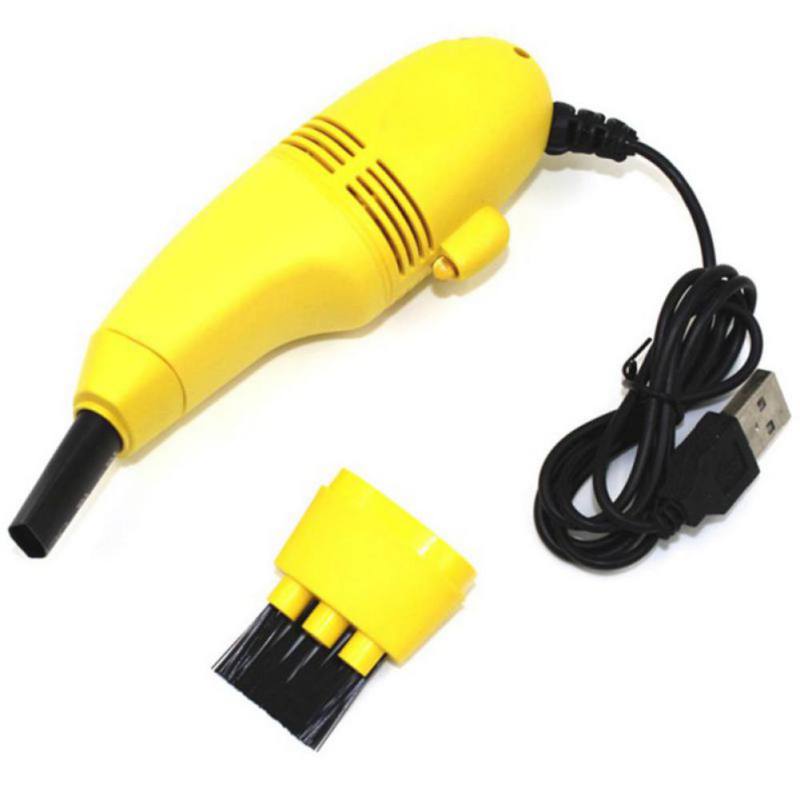 Elektroniktrade Mini USB Desktop Tischtastatur Staubsauger mit Bürsten in Gelb Elektroniktrade Switzerland