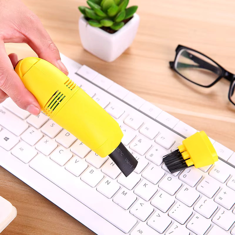 Elektroniktrade Mini USB Desktop Tischtastatur Staubsauger mit Bürsten in Gelb Elektroniktrade Switzerland
