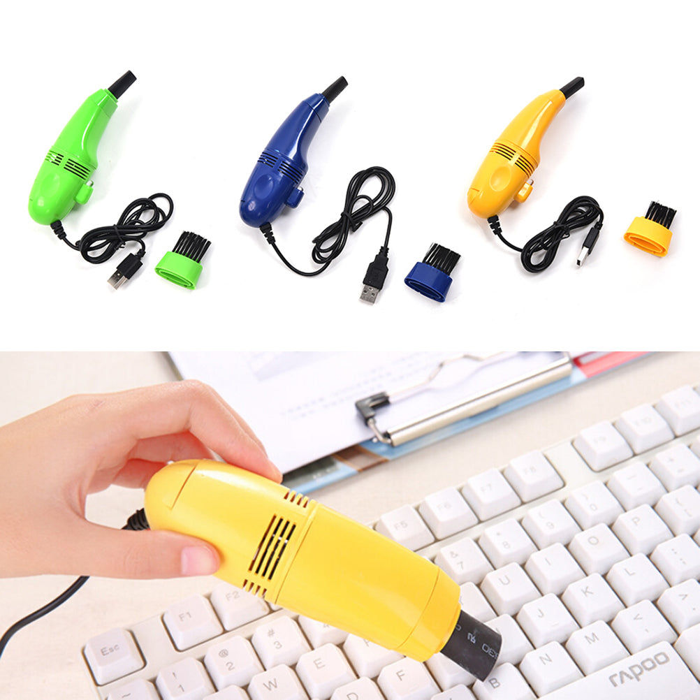 Elektroniktrade Mini USB Desktop Tischtastatur Staubsauger mit Bürsten in Gelb Elektroniktrade Switzerland