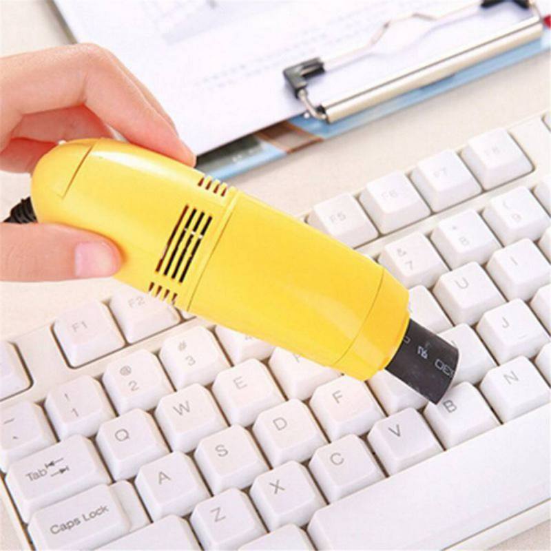Elektroniktrade Mini USB Desktop Tischtastatur Staubsauger mit Bürsten in Gelb Elektroniktrade Switzerland