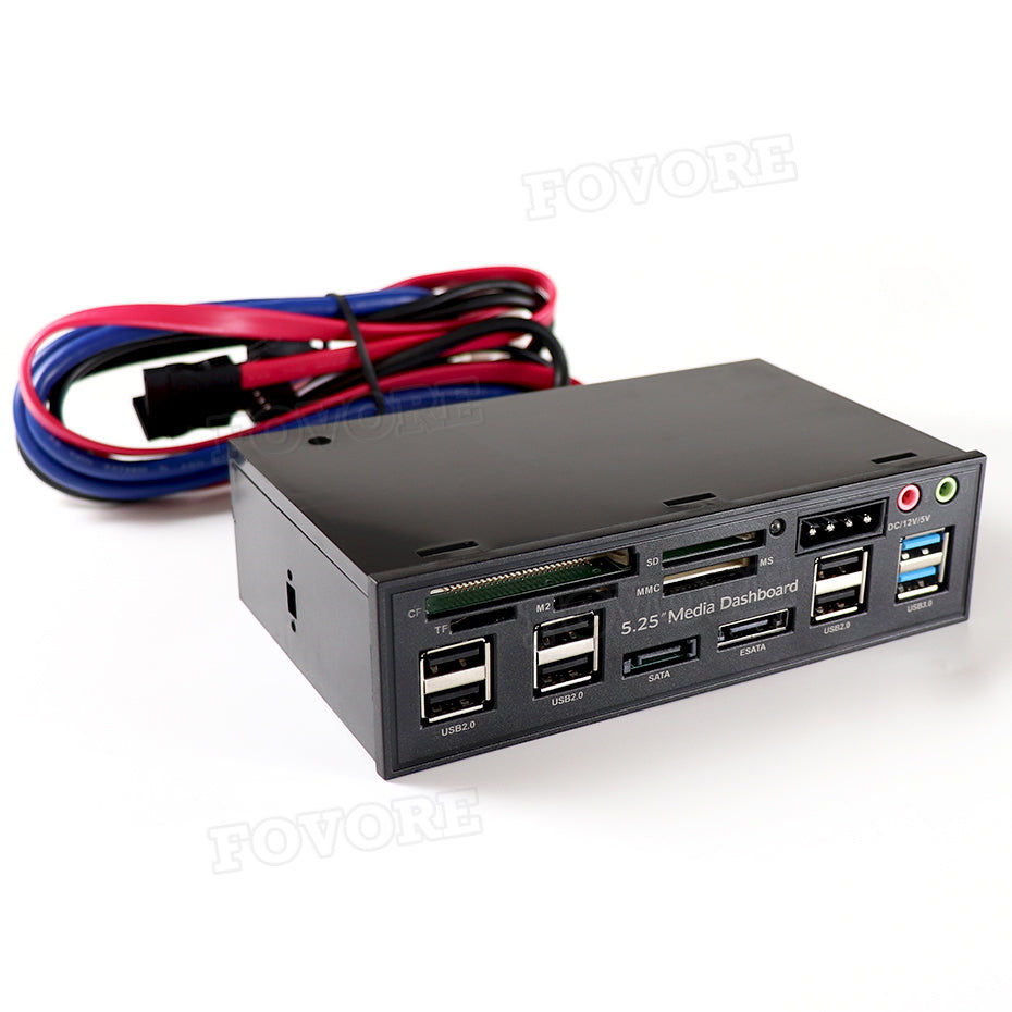 Elektroniktrade Multifunktion 5.25 "Media Dashboard Kartenleser USB 2,0 USB 3,0 Front Panel Elektroniktrade Switzerland