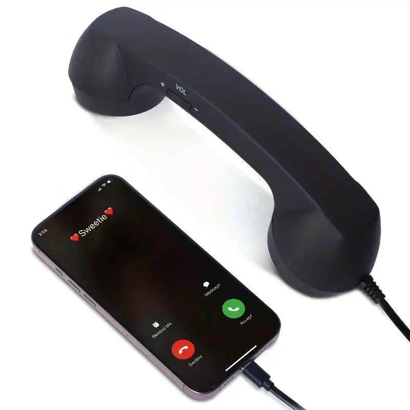 Elektroniktrade Neuer Retro Telefon Hörer - Kopfhörer mit Typ-C Stecker in Weiss elektroniktrade Switzerland
