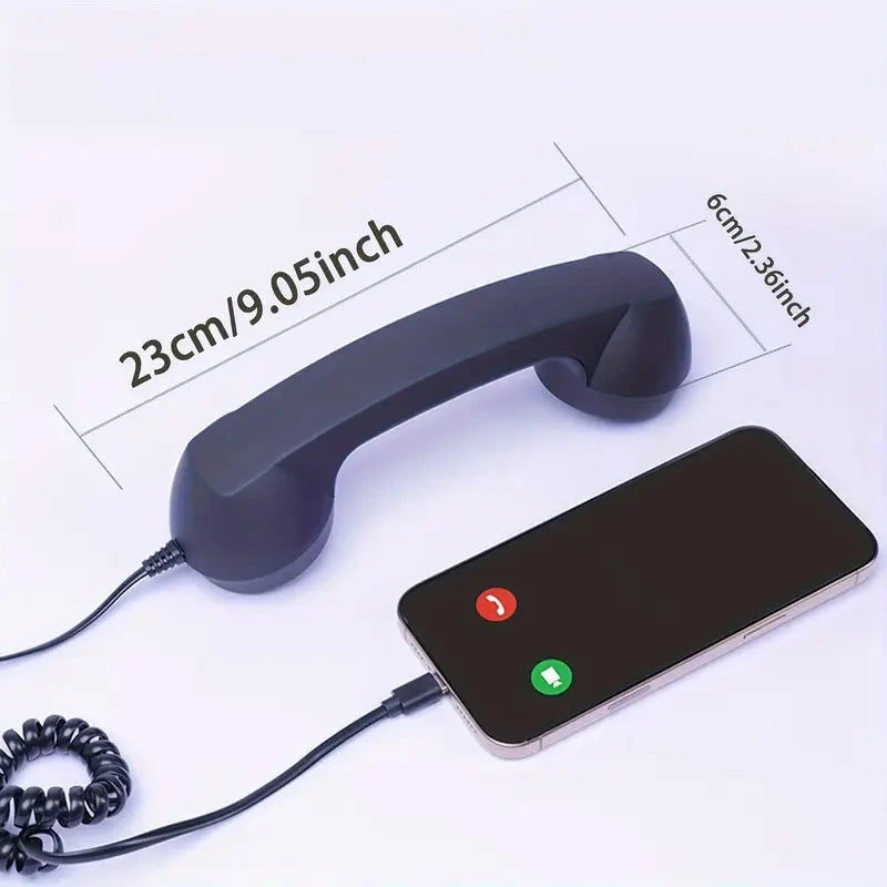 Elektroniktrade Neuer Retro Telefon Hörer - Kopfhörer mit Typ-C Stecker in Weiss Elektroniktrade Switzerland