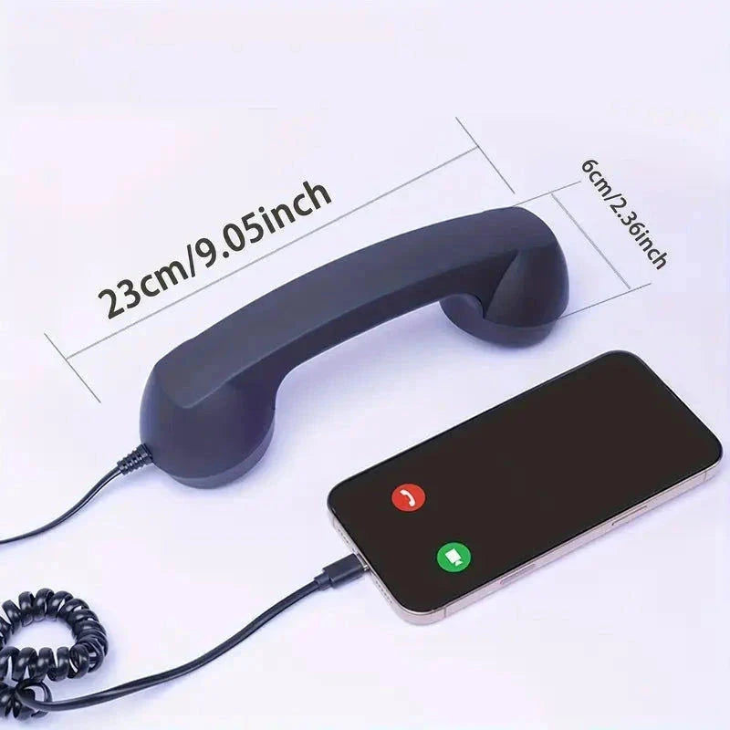 Elektroniktrade Neuer Retro Telefon Hörer - Kopfhörer mit Typ-C Stecker in Weiss elektroniktrade Switzerland