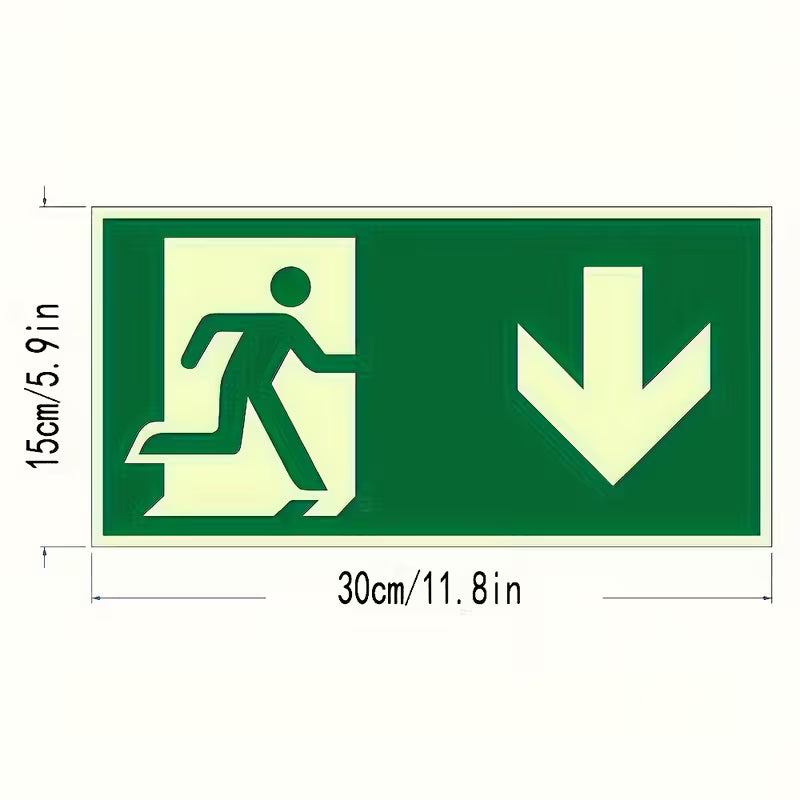 Elektroniktrade Notausgangsschild mit selbstleuchtendem grünem Rand grösse 30 cm x 15 cm Elektroniktrade Switzerland