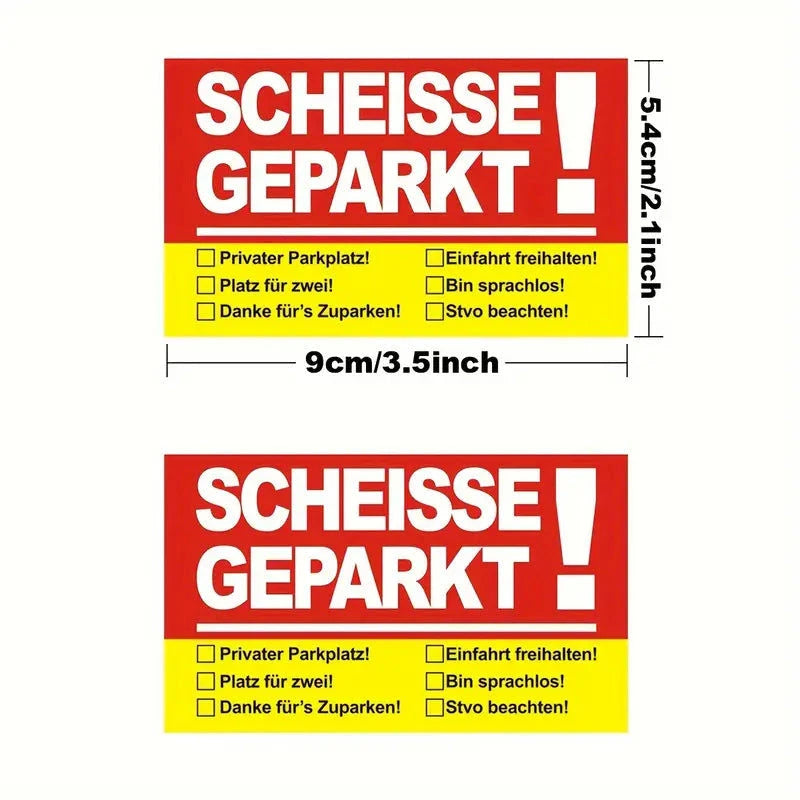 Elektroniktrade Parkhinweis-Scheisse Geparkt in deutscher Sprache, Papiermaterial, 10er Pack Elektroniktrade Switzerland