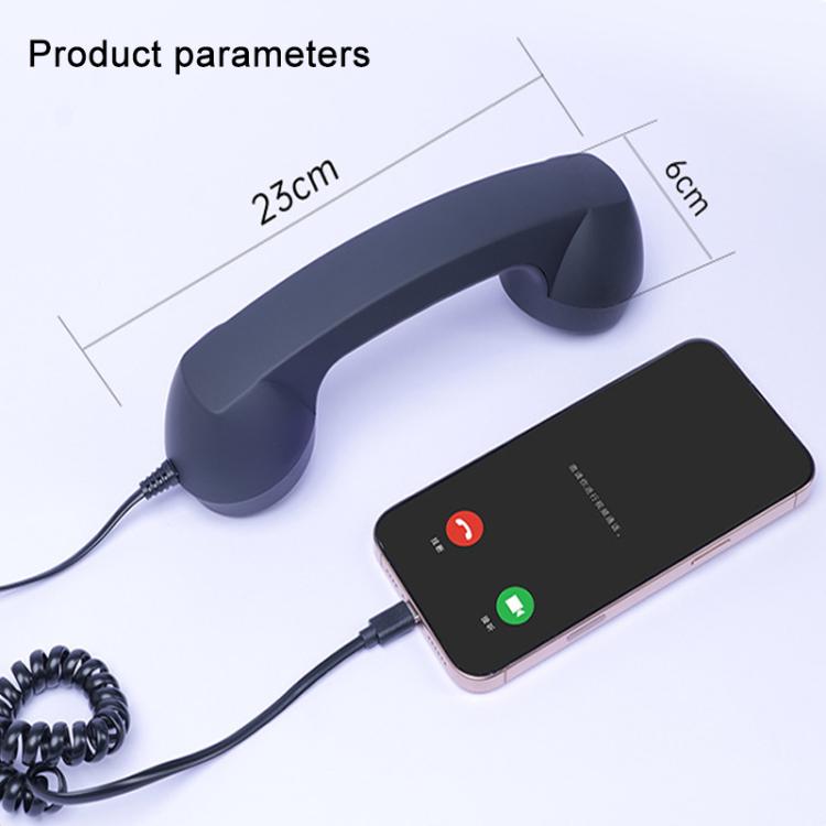 elektroniktrade Retro-Telefon mit Mikrofon und Typ-C-Stecker, strahlungsabweisender Handy-Hörer, Type-C elektroniktrade Switzerland