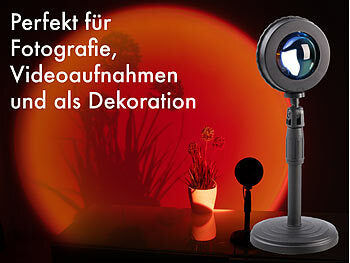 Elektroniktrade RGB-LED-Sonnenuntergangsleuchte, 16 Farben, Teleskop, Fernbedienung Elektroniktrade Switzerland