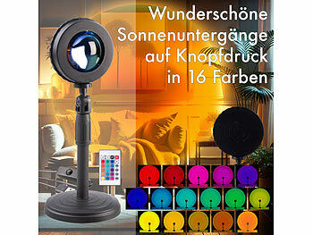 Elektroniktrade RGB-LED-Sonnenuntergangsleuchte, 16 Farben, Teleskop, Fernbedienung Elektroniktrade Switzerland