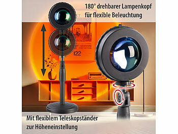 Elektroniktrade RGB-LED-Sonnenuntergangsleuchte, 16 Farben, Teleskop, Fernbedienung Elektroniktrade Switzerland