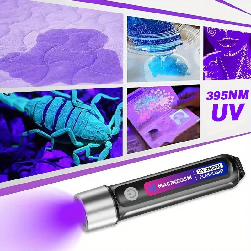 Elektroniktrade Schwarzlicht-Detektor: USB-betriebene Wiederaufladbare LED-Taschenlampe Elektroniktrade Switzerland