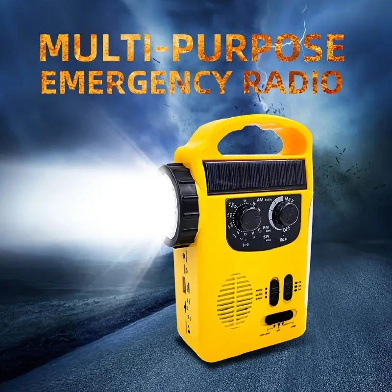 Elektroniktrade Solarbetriebenes Notfallradio mit Handkurbel, AM/FM/SW, LED-Taschenlampe Elektroniktrade Switzerland