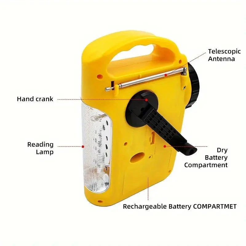 Elektroniktrade Solarbetriebenes Notfallradio mit Handkurbel, AM/FM/SW, LED-Taschenlampe Elektroniktrade Switzerland